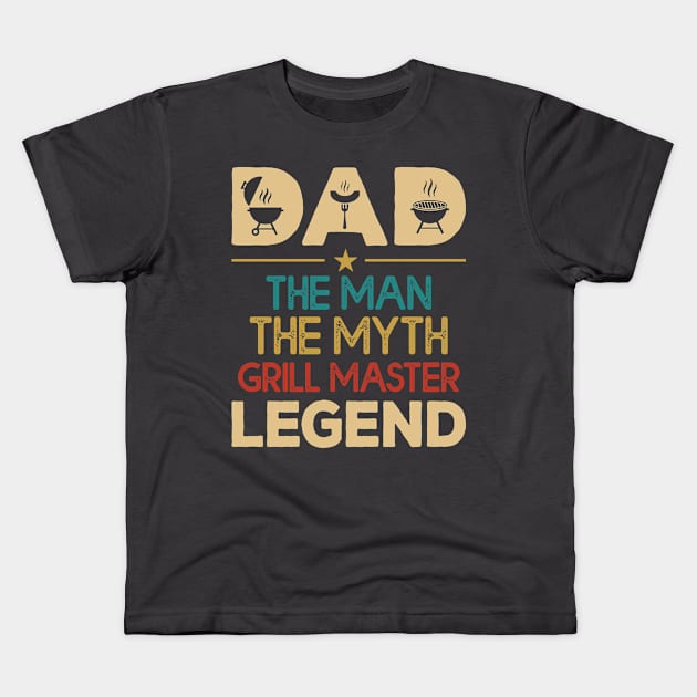 Dad The Man The Myth The Legend Kids T-Shirt by The Reluctant Pepper